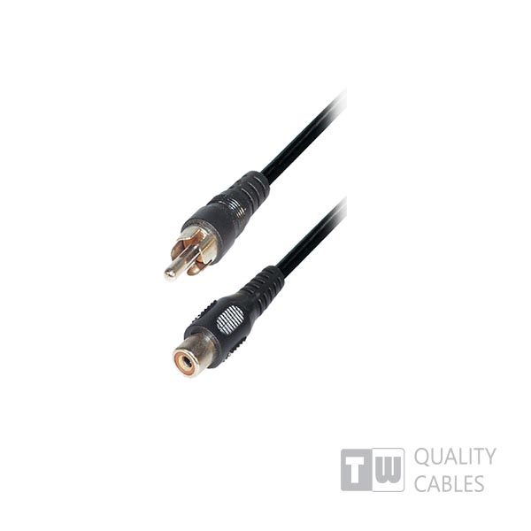5M M/F 1RCA Plug To 1RCA Jack Nickel