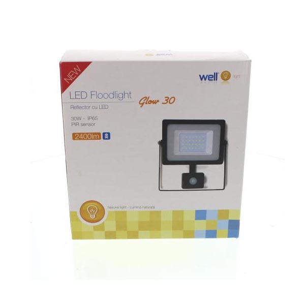 Well Προβολέας LED 30W SMD με αισθητήρα LEDfn-Glow 30PIR-WL - Image 2