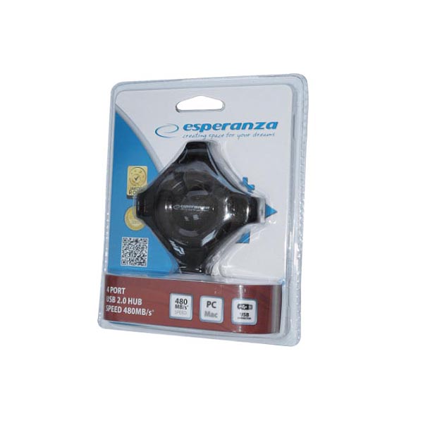 USB 2.0 Star HUB 4-Port Black EA150K - Image 2