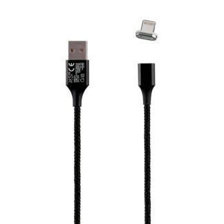 Καλώδιο Lightning USB Φόρτισης-Data Magnetic Braided 3.5A QC 2.0 1m Μαύρο NSP