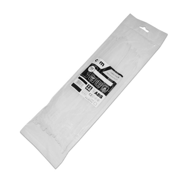 Δεματικά καλωδίων Λευκά 2.5 x 200mm 100τεμ/Συσκ COM - Image 2