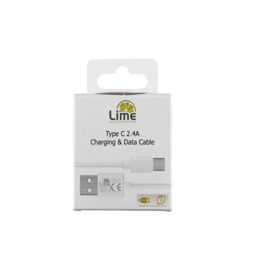 Καλώδιο Type C σε USB 6.0A Φόρτισης - Data 2m Λευκό L01 Lime - Image 2
