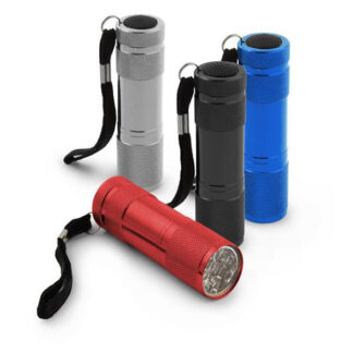 Φακός 9LED ασημί, μαύρο, μπλε, κόκκινο