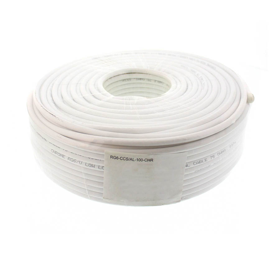 Καλώδιο ομοαξωνικό 100m, 6.5mm, CX-015LC, 75R λευκό Well RG6-CCS/AL-100-CHR - Image 2