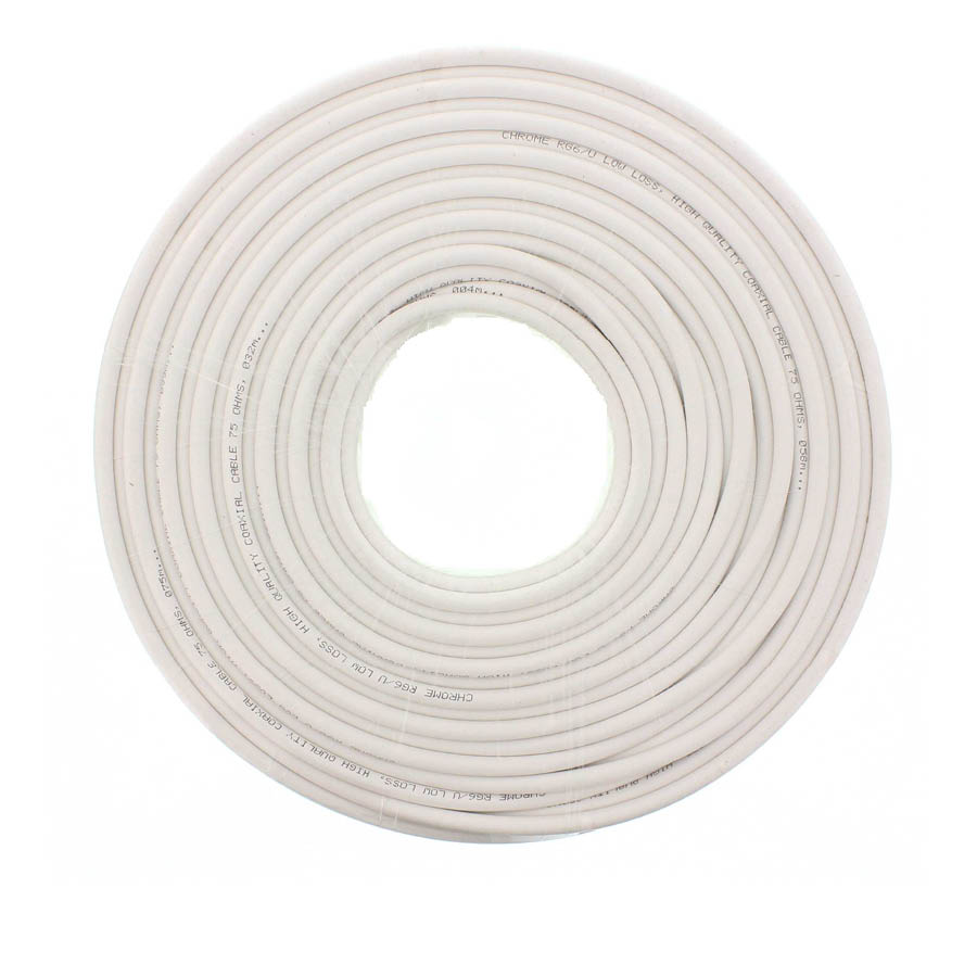 Καλώδιο ομοαξωνικό 100m, 6.5mm, CX-015LC, 75R λευκό Well RG6-CCS/AL-100-CHR - Image 3