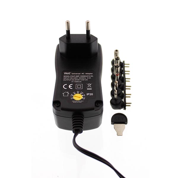 1500mA 3-12V Switching Τροφοδοτικό AC/DC Well PSUP-SMP-1500MA/6T/2-WL - Image 3