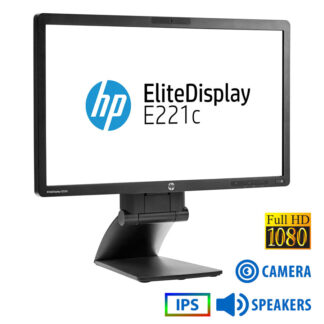 Used Monitor EliteDisplay E221c IPS LED/HP/22``FHD/w/Camera/1920x1080/Wide/Black/w/Speakers/D-SUB &