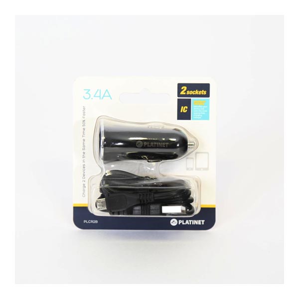 Universal 2 USB Port Car Charger 5V 3.4A με micro USB Cable 1m - Image 2