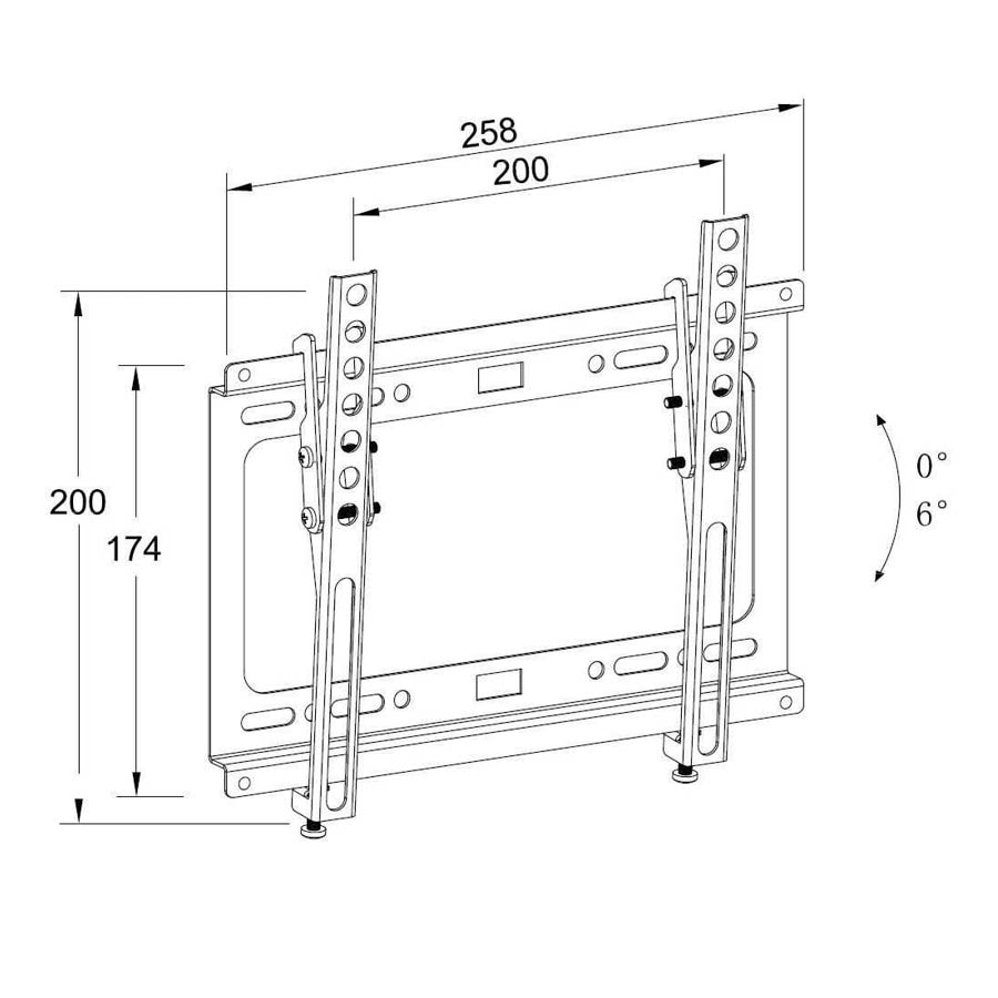 Βάση TV Well 13"- 43" Ρυθμιζόμενη TVS-LCD-TL43-WL - Image 2