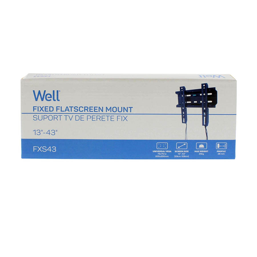 Βάση TV Well 13"- 43" Σταθερή με κορδόνι TVS-LCD-FXS43-WL - Image 3