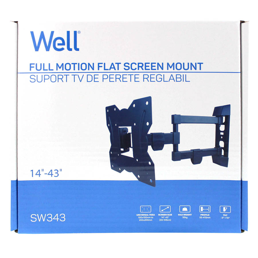Βάση SW343 14"-43" με διπλό βραχίωνα Ρυθμιζόμενη Well TVS-LCD-SW343-WL - Image 3
