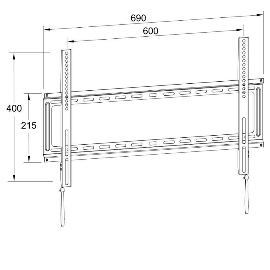 Βάση TV Well 32"- 80" Σταθερή με κορδόνι TVS-LCD-FXS80-WL - Image 2