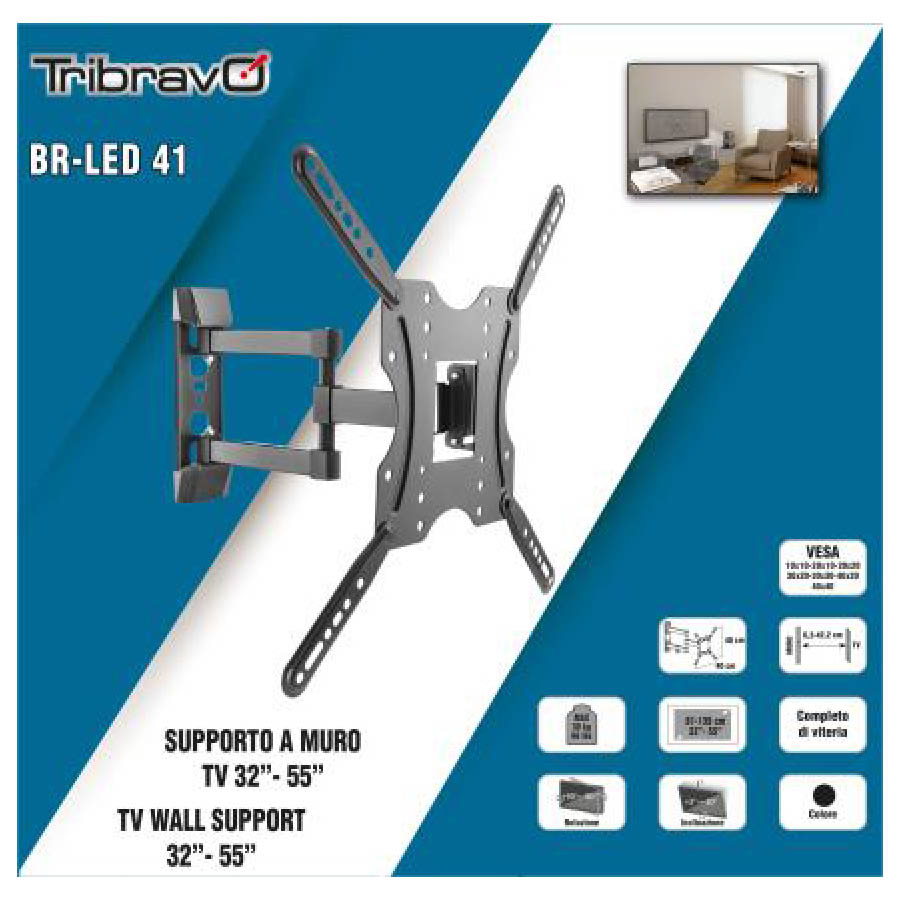 Βάση TV Bravo 32"- 55" με διπλό βραχίωνα Ρυθμιζόμενη BR LED 41 - Image 3