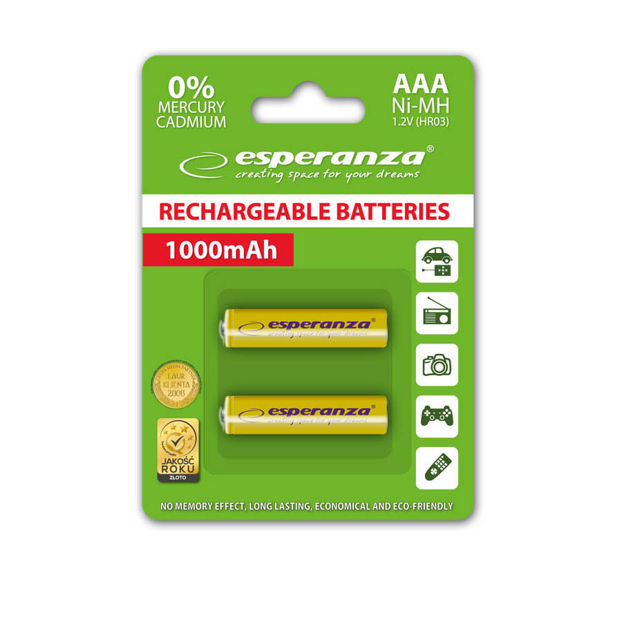 Μπαταρία 1000mA HR03 AAA 2τεμ Επαναφορτιζόμενη EZA1 - Image 2