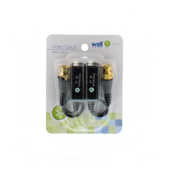 Video balun HD Passive με καλώδιο επέκτασης 2τεμ Well BLN-HD-C02-WL - Image 2