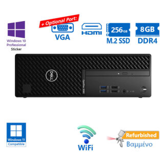 Dell 3080 SFF WiFi i5-10500/8GB DDR4/256GB M.2 SSD/DVD/10P Grade A+ Refurbished PC
