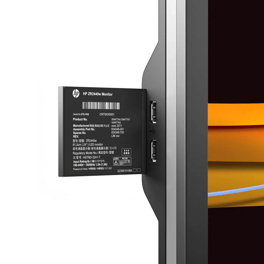 Used Monitor ZR2440w LED/HP/24``FHD/1920x1200/Wide/Black/No Stand/DVI-D & DP & HDMI & USB HUB - Image 3