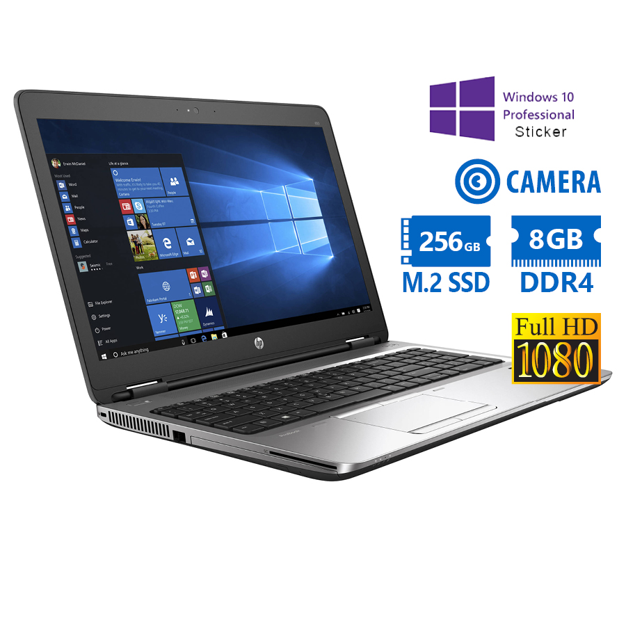 HP ProBook 650 G2 i5-6200U/15.6``FHD/8GB DDR4/256GB M.2 SSD/DVD/Camera/10P Grade A Refurbished Lapto