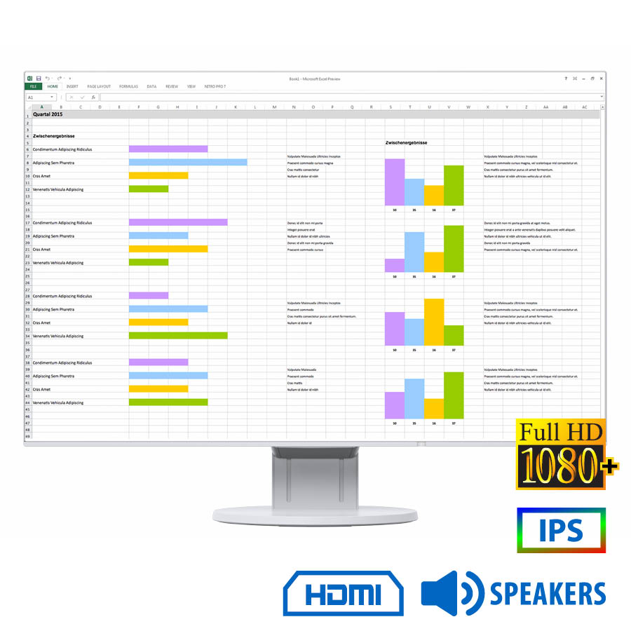 Used (A-) Monitor FlexScan EV2456 IPS LED/Eizo/24``FHD/1920x1200/Wide/White/w/Sreakers/Grade A-/D-SU