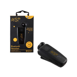 Ακουστικό Bluetooth V6.0 Retractable Clip on Headset Vibration + Anti-Lost NSP BN222
