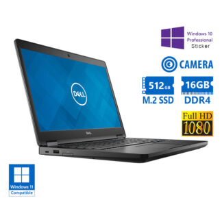 Dell (A-) Latitude 5490 i5-8350U/14"FHD/16GB DDR4/512GB M.2 SSD/No ODD/Camera/10P Grade A- Refurbish