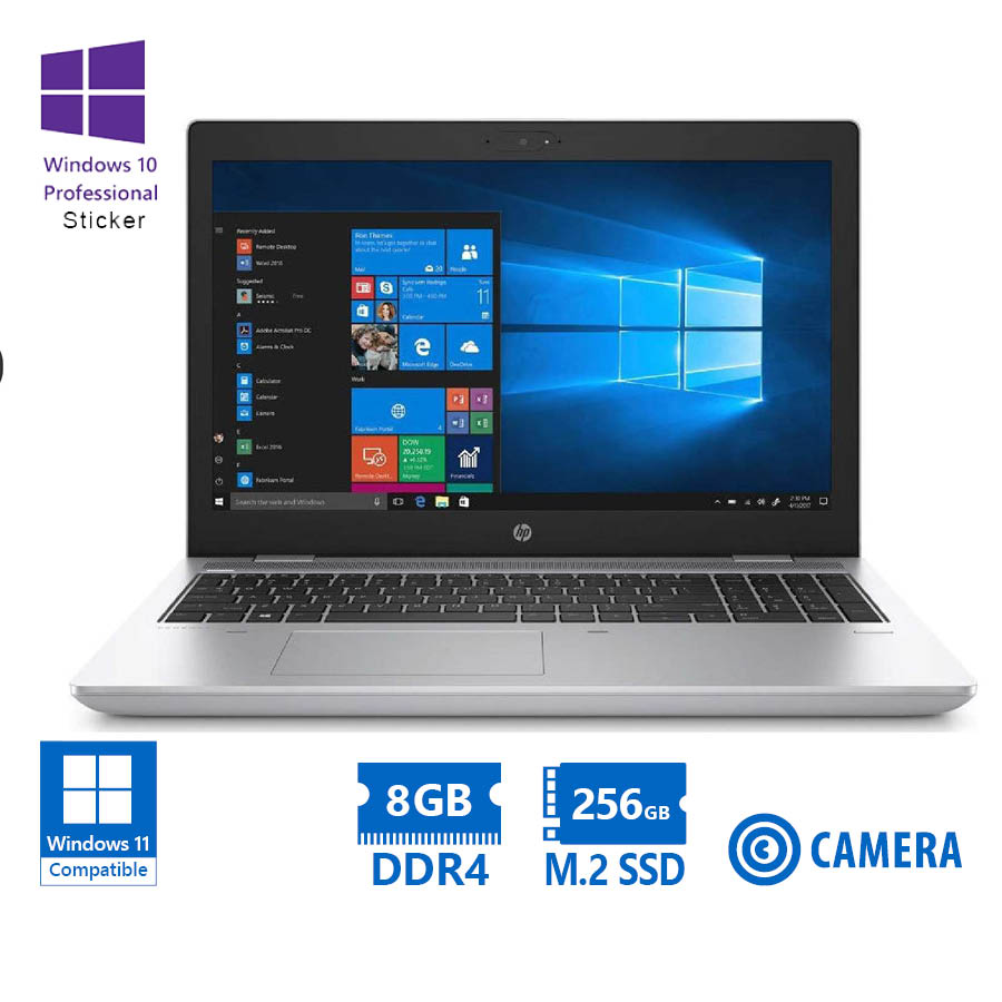HP ProBook 650 G4 i3-8130U/15.6”/8GB DDR4/256GB M.2 SSD/DVD/Camera/10P Grade A Refurbished Laptop - Image 2