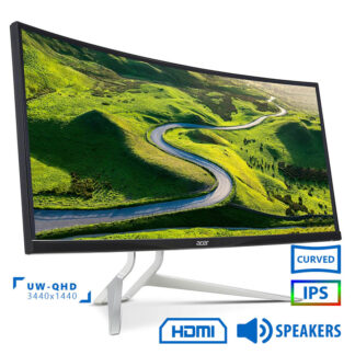 Used Monitor XR342CK Curved Gaming IPS/Acer/34”UW-QHD/3440x1440/Black/w/Speakers/HDMI & USB 3.0 HUB