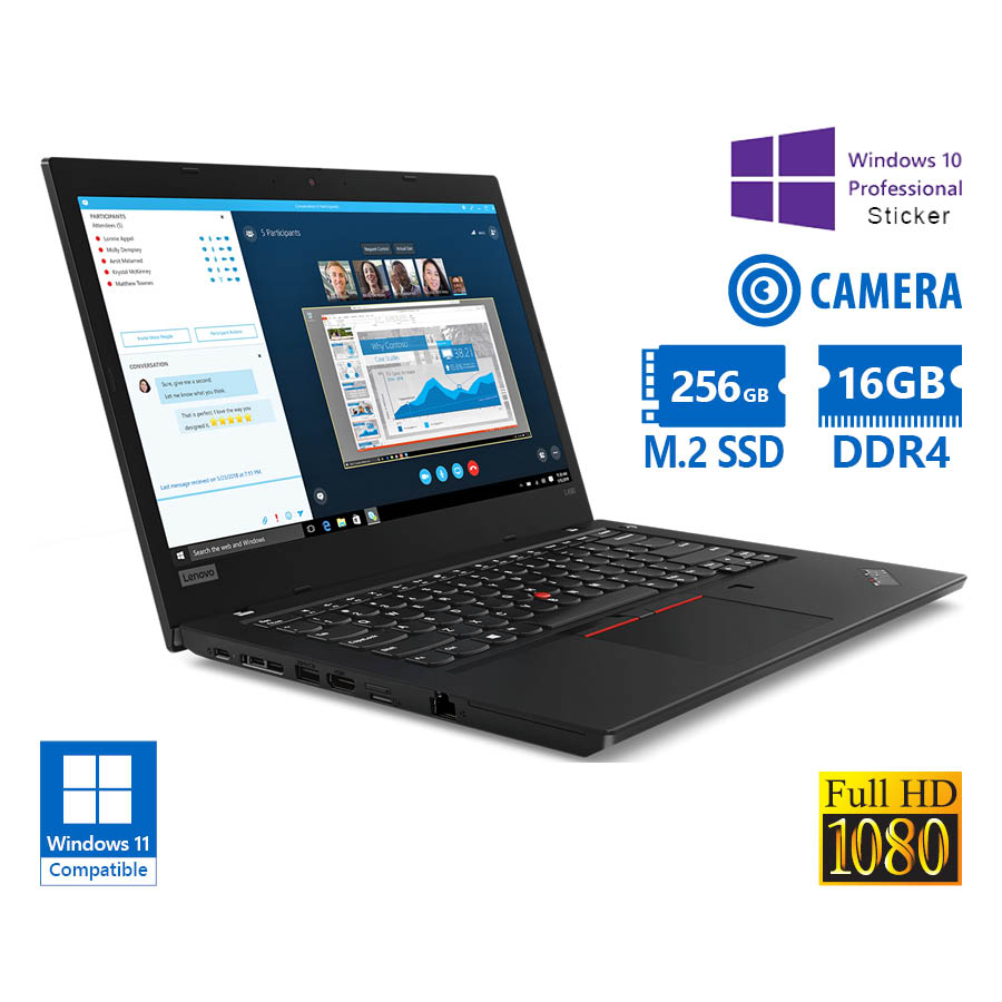 Lenovo ThinkPad L480 i5-8250U/14``FHD/16GB DDR4/256GB M.2 SSD/No ODD/Camera/10P Grade A Refurbished