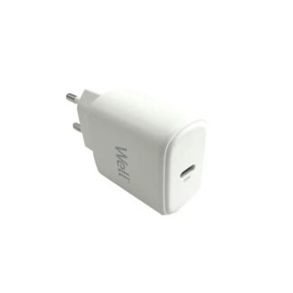 Universal USB-C FastTravel Wall Charger 5VDC/3A (20W) Λευκό Well PSUP-USB-WPD2004WE-WL