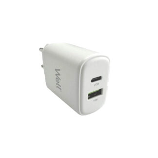 Universal Dual USB 3.0/Type C FastTravel Wall Charger QC3.0 5VDC/3A (20W) Λευκό Well PSUP-USB-WPQ200