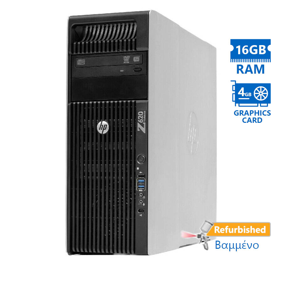 HP Z620 Tower Xeon E5-2609(4-Cores)/16GB DDR3/1TB/Nvidia 4GB/DVD/7PGrade A+ Workstation Refurbished