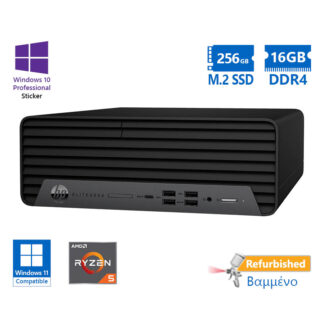 HP EliteDesk 805 G6 SFF AMD Ryzen 5 Pro 4650G/16GB DDR4/256GB M.2 SSD/No ODD/10P Grade A+ Refurbishe