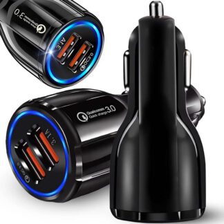 Universal 2xUSB Fast Car Charger QC 3.0 5V/3.1A Μαύρος