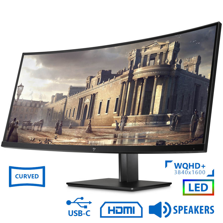 Used (A-) Monitor Z38c Curved/HP/38``UW-QHD/3840x1600/Black/w/Speakers/Grade A-/DP & HDMI & USB Type
