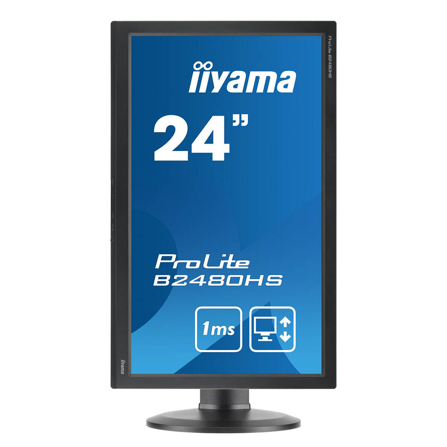 Used (A-) Monitor B2480HS LED/IIyama/24”FHD/1920x1080/Wide/Black/w/Speakers/Grade A-/D-SUB & DVI-D & - Image 4