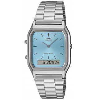 Casio Ρολόι Χρονογράφος Μπαταρίας με Ασημί Μεταλλικό Μπρασελέ (AQ-230A-2A1MQYES) (CASAQ-230A-2A1MQYES)