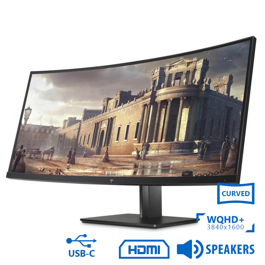 Used (A-) Monitor Z38c Curved/HP/38``UW-QHD/3840x1600/Black/w/Speakers/Grade A-/DP & HDMI & USB Type - Image 2