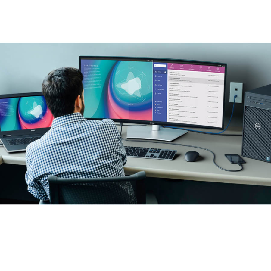 Used Monitor UltraSharp U3421WE Curved/Dell/34”UW-QHD 60Hz/3440x1440/Silver/Black/w/Speakers/DP & 2x - Image 6