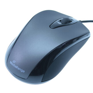 MediaRange Optical Mouse (Black/Grey, Wired) (MROS201)