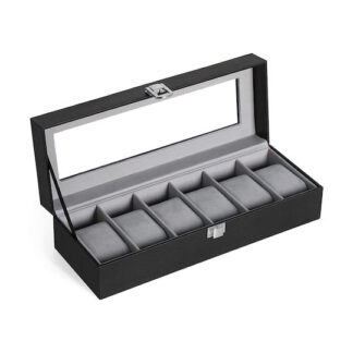Songmics Watch Box Black  30 x 11.2 x 8 cm (JWB06BK) (SNGJWB06BK)