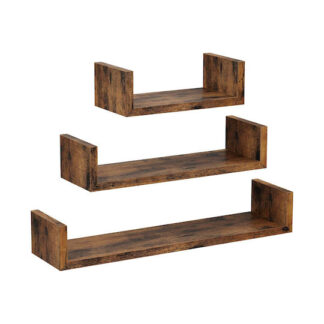 Songmics Ράφια Τοίχου Καφέ 3τμχ 60x15x10εκ (LWS066T01) (SNGLWS066T01)