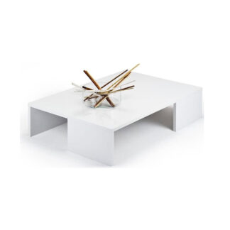 Bakaji Τραπέζι Καφέ Καναπέ Σαλονιού Ορθογώνιο Χαμηλό σε Ξύλο Μοντέρνου Σχεδιασμού Λευκό (2813540) (BAK2813540)