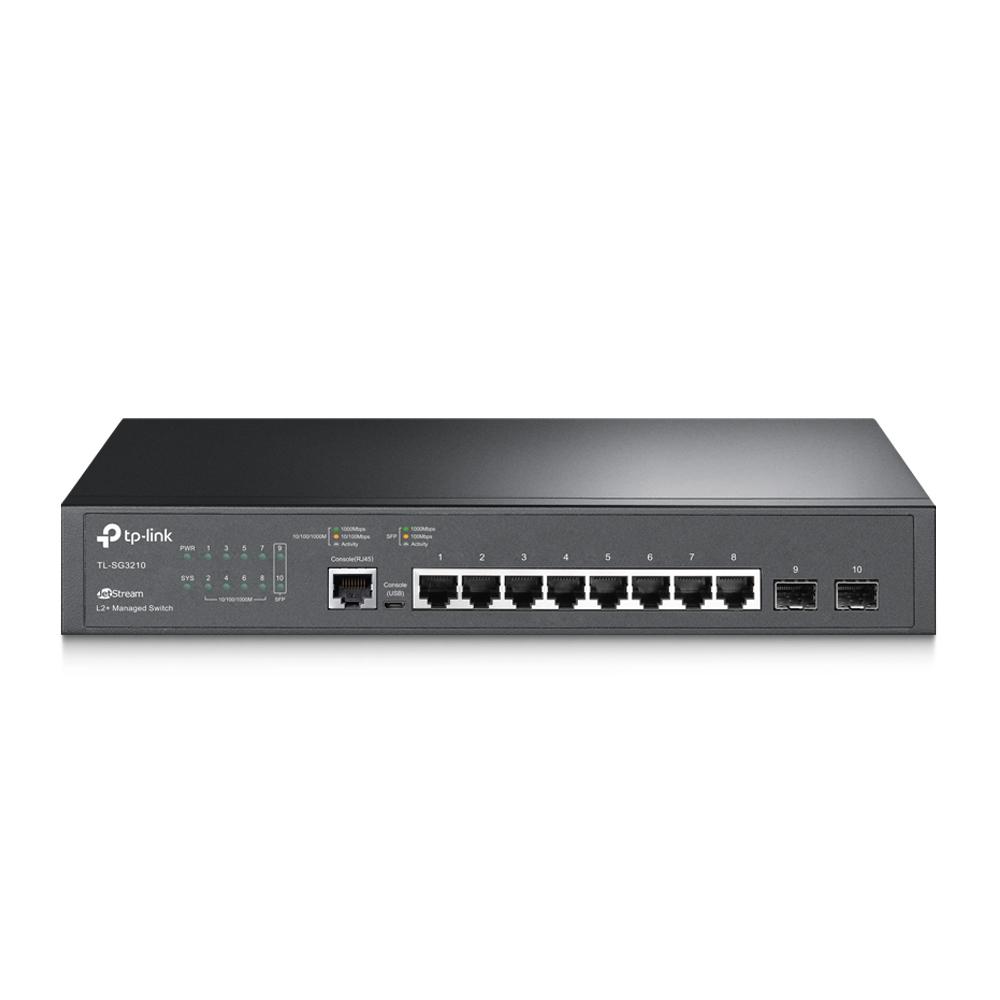 TP-LINK JetStream™ 8-Port Gigabit L2+ Managed Switch with 2 SFP Slots(TL-SG3210) (TPTL-SG3210)