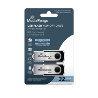 MediaRange USB flash drives, 32GB, Pack 2 (MR911-2)