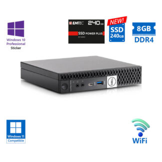 Dell Optiplex 7070 DM WiFi i5-9500T/8GB DDR4/240GB SSD New/No ODD/10P Grade A Refurbished PC