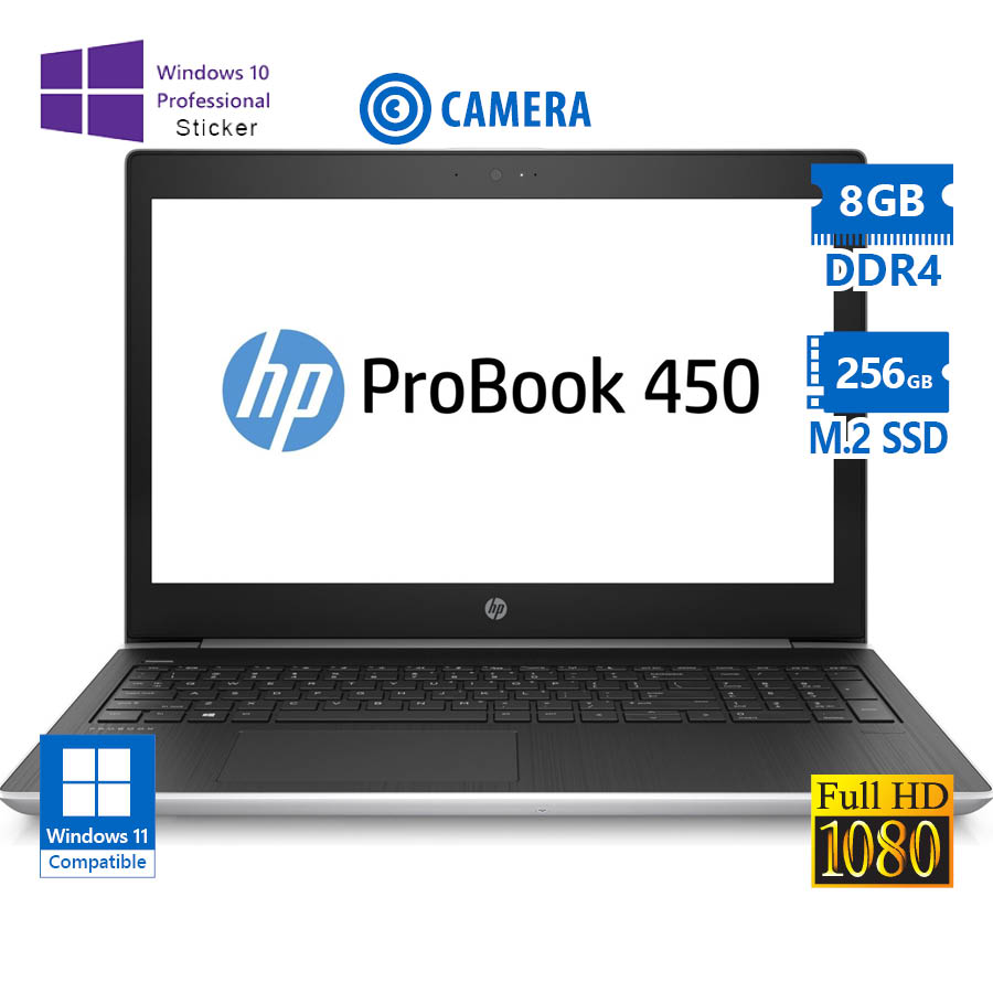 HP (A-) ProBook 450 G5 i5-8250U/15.6”FHD/8GB DDR4/256GB M.2 SSD/No ODD/Camera/10P Grade A- Refurbish - Image 2