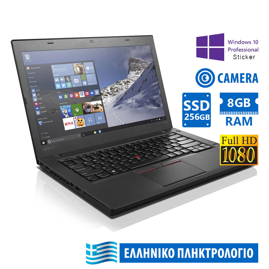 Lenovo ThinkPad T460 i5-6300U/14"FHD/8GB DDR3/256GB SSD/No ODD/Camera/10P Grade A Refurbished Laptop