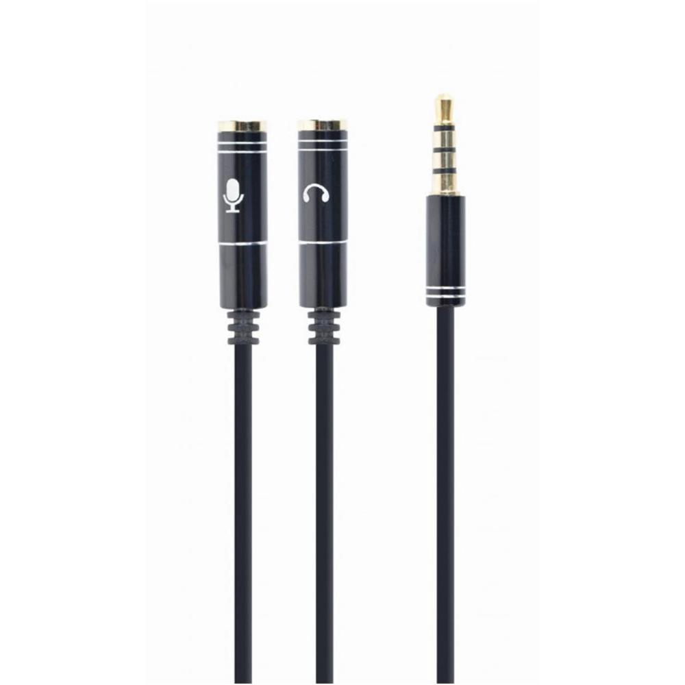 Cablexpert Cca-417m Adapter Stereo Mini Jack (M) 4-pin -> 2x Mini Jack (F), Metal Connectors (CCA-417M) (GEMCCA-417M)