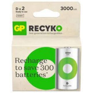 GP ReCyko 3000mAh rechargeable batteries D/R20 Ni-MH (GPB20981)