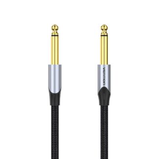 VENTION Cotton Braided 6.5mm Male to Male Audio Cable 1.5M Gray Aluminum Alloy Type (BASHG) (VENBASHG)